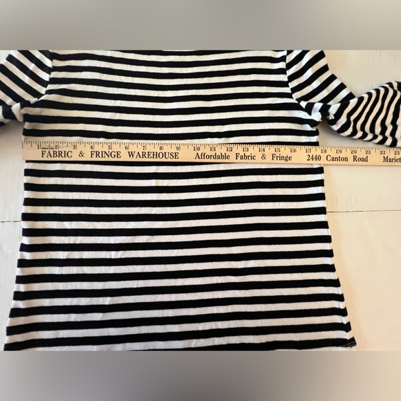 ZARA BLACK & WHITE 3/4 LENGTH SLEEVE TUNIC TOP. SIZE LARGE - Picture 5 of 7